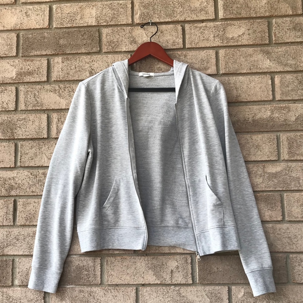 Grey Zip Hoodie Garage